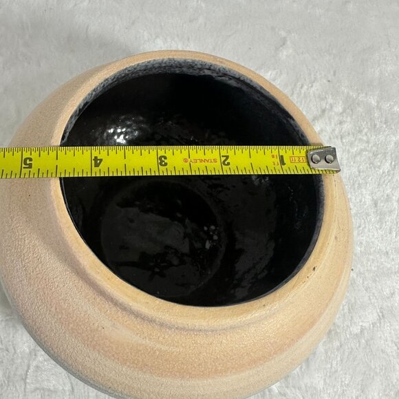 Vintage Handcrafted Ceramic Striped Vase - Picture 5 of 7